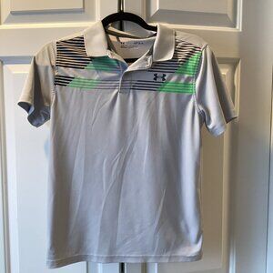 Under Armour Grey Polo Youth Large